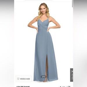 Azazie Davis Blue Chiffon Dress